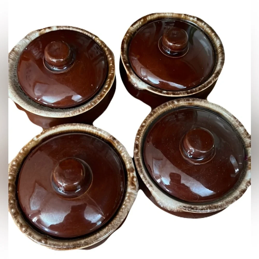 4 Vintage McCoy 340 Bean Pots with Lids